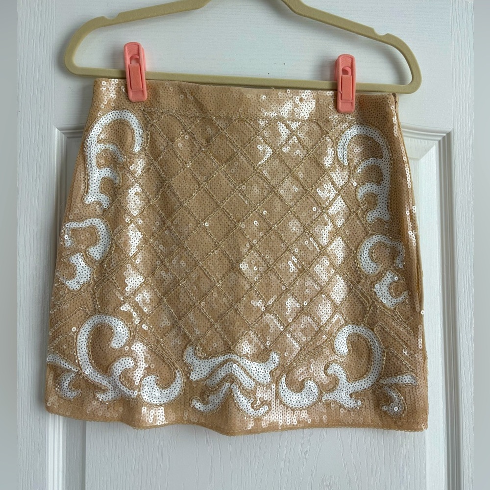 Gold sequin skirt